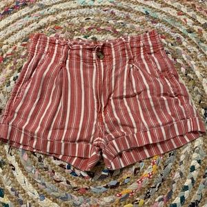 Pinstripe Red Shorts